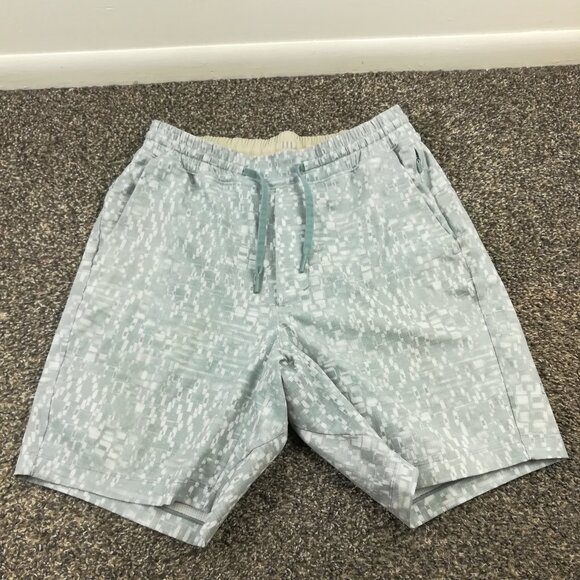 2020 Lululemon Shorts 8" Bowline Mesh Geometric Gray Mens Small - Picture 1 of 7